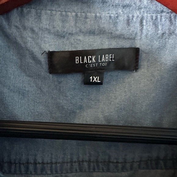 Black Label C’est Toi Chambray Utility Vest Tunic Cinched Waist 1XL - Picture 5 of 6